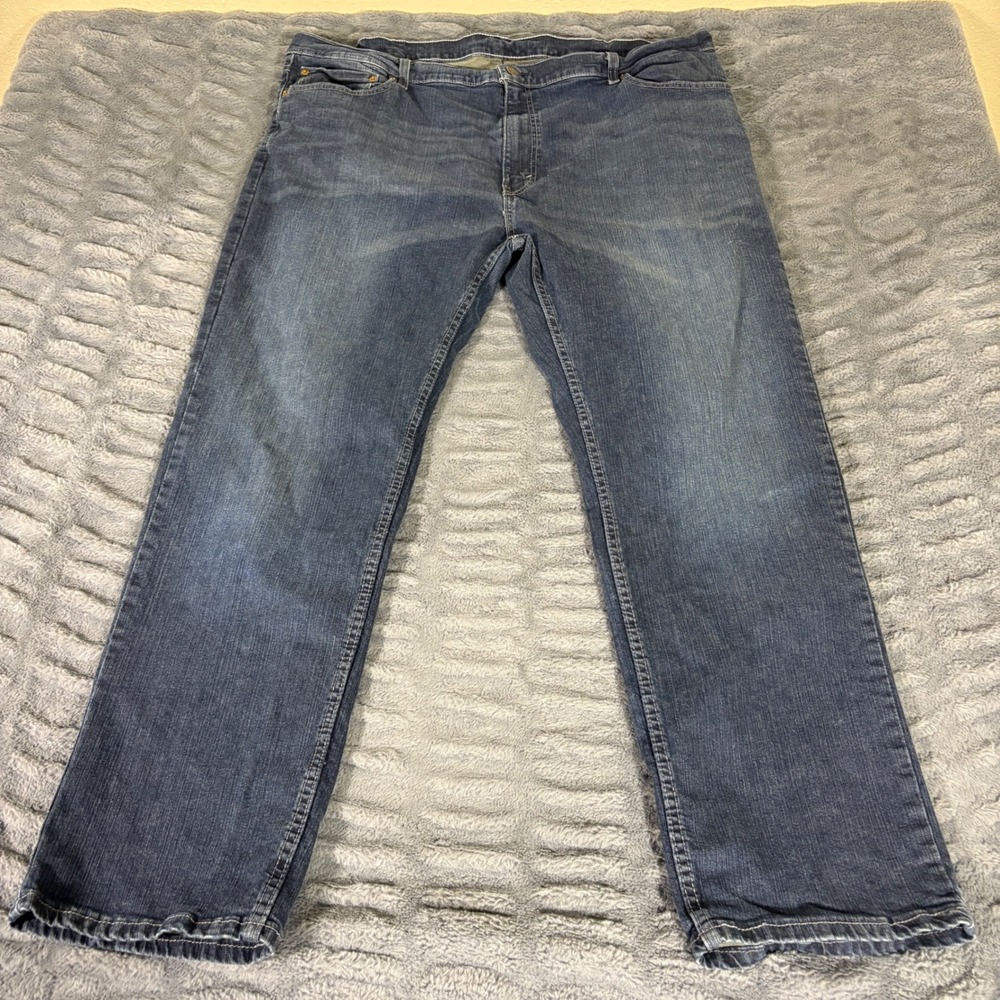 Levis 559 Relaxed Straight Jeans Mens 44x32 Medium Wash Blue Denim AT205